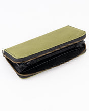 Load image into Gallery viewer, The Camps Bay Purse | Black Leather Inner and Green Canvas Outer
