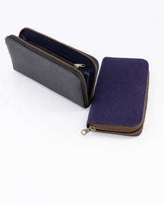 The Camps Bay Purse | Black Leather and Navy Canvas