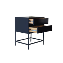 Load image into Gallery viewer, El Capitan Black Side Table Two Drawer With Hidden Handles
