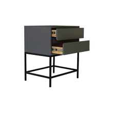 Load image into Gallery viewer, El Capitan Grey Side Table Two Drawer With Hidden Handles
