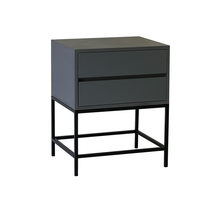 Load image into Gallery viewer, El Capitan Grey Side Table Two Drawer With Hidden Handles
