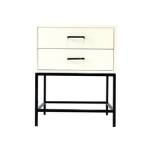 Load image into Gallery viewer, El Capitan White Side Table Two Drawer - Round Handles
