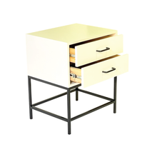 Load image into Gallery viewer, El Capitan White Side Table Two Drawer - Round Handles
