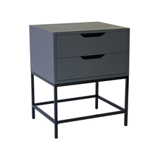 Load image into Gallery viewer, El Capitan Grey Two Drawer Side Table - Cutout Handles
