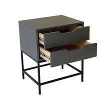 Load image into Gallery viewer, El Capitan Grey Two Drawer Side Table - Cutout Handles
