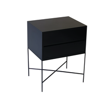 Load image into Gallery viewer, Everest Black Two Drawer Side Table - Hidden Handles
