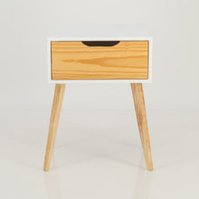 Load image into Gallery viewer, Halti White Side Table with One Drawer - Cut Out Handles
