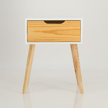 Load image into Gallery viewer, Halti White Side Table with One Drawer - Cut Out Handles
