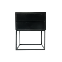 Load image into Gallery viewer, Kilimanjaro Black Side Table Two Drawer With Hidden Handles
