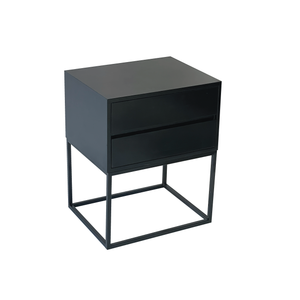 Kilimanjaro Black Side Table Two Drawer With Hidden Handles