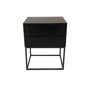 Kilimanjaro Black Side Table Two Drawer With Hidden Handles