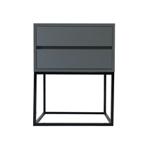 Load image into Gallery viewer, Kilimanjaro Grey Side Table Two Drawer With Hidden Handles
