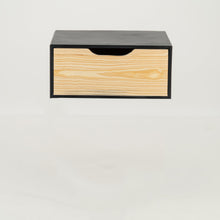 Load image into Gallery viewer, Mont Blanc Black Floating Side Table One Drawer - Cut Out Handle
