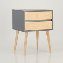 Load image into Gallery viewer, Nallo Grey Side Table with Two Drawers - Hidden Handles
