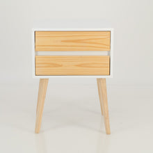 Load image into Gallery viewer, Nallo White Side Table with Two Drawers - Hidden Handles
