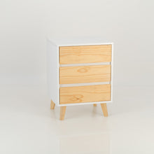 Load image into Gallery viewer, Nallo White Side Table with Three Drawers - Hidden Handles
