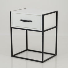Load image into Gallery viewer, Tsitsikamma White Side Table with One Drawer - Steel Handles
