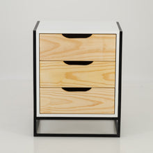 Load image into Gallery viewer, Tsitsikamma White Side Table with Three Drawers - Cut Out Handles
