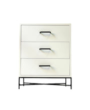 Load image into Gallery viewer, Everest White Side Table Three Drawer - Round Handles
