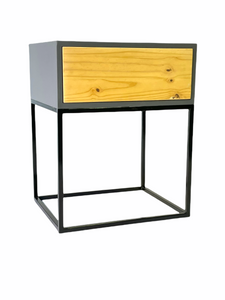 Kilimanjaro Push To Open Grey Side Table One Drawer