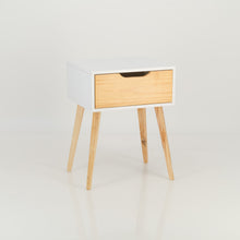 Load image into Gallery viewer, Bhodi Cut-out Handle Single Drawer Side Table White

