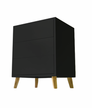 Load image into Gallery viewer, Dudula Black Three Drawer Side Table
