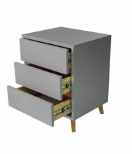 Load image into Gallery viewer, Dudula Grey Three Drawer Side Table
