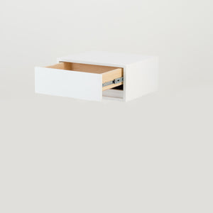 Fihlo White One Drawer Floating Side Table