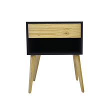 Load image into Gallery viewer, Fihlo Black One Drawer + Shelf Side Table
