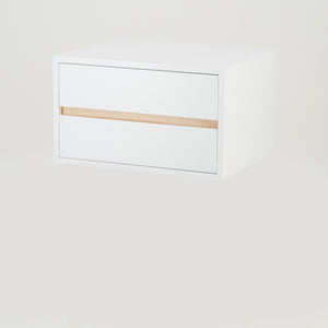 Fihlo Two Drawer Floating Side Table - White