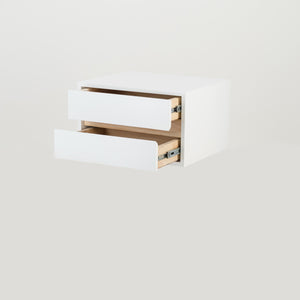 Fihlo Two Drawer Floating Side Table - White