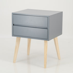 Fihlo Two Drawer Side Table - Grey