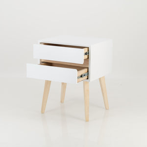 Fihlo Two Drawer Side Table - White