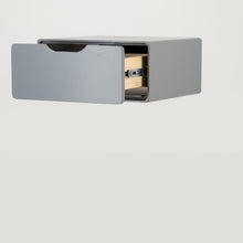 Load image into Gallery viewer, Khaya One Drawer Floating Side Table with Cut Out Handle - Grey
