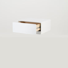 Load image into Gallery viewer, Khaya One Drawer Floating Side Table with Hidden Handle - White
