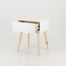 Load image into Gallery viewer, Khaya One Drawer Side Table with Hidden Handle - White
