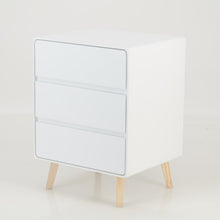 Load image into Gallery viewer, Khaya Three Drawer Side Table with Hidden Handle - White
