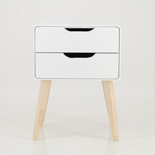 Load image into Gallery viewer, Khaya Two Drawer Side Table with Cut Out Handle - White
