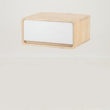 Load image into Gallery viewer, Kuva Pine One Drawer Floating Side Table with Hidden Handle - White
