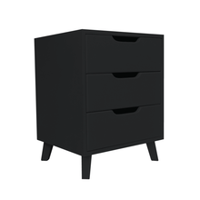 Load image into Gallery viewer, Secaleni Side Table Three Drawer - Black
