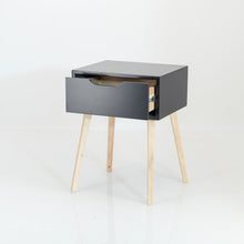 Load image into Gallery viewer, Secaleni Black Side Table Single Drawer

