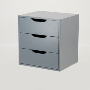 Secaleni Floating Side Table Three Drawer - Grey