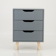 Load image into Gallery viewer, Secaleni Side Table Three Drawer - Grey
