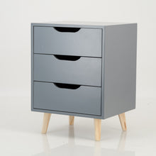 Load image into Gallery viewer, Secaleni Side Table Three Drawer - Grey
