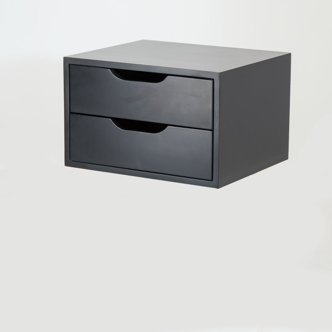 Secaleni Two Drawer Floating Side Table - Black