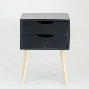 Secaleni Two Drawer Side Table - Black