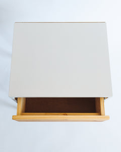 Dudula Side Table Single Drawer White