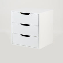 Load image into Gallery viewer, Secaleni Floating Side Table Three Drawer White
