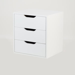 Secaleni Floating Side Table Three Drawer White