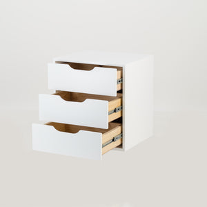 Secaleni Floating Side Table Three Drawer White